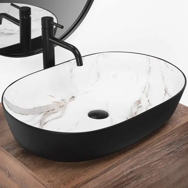 Умивальник Rea Cleo 60,5x41 black-aiax matt (REA-U6625) - фото 2