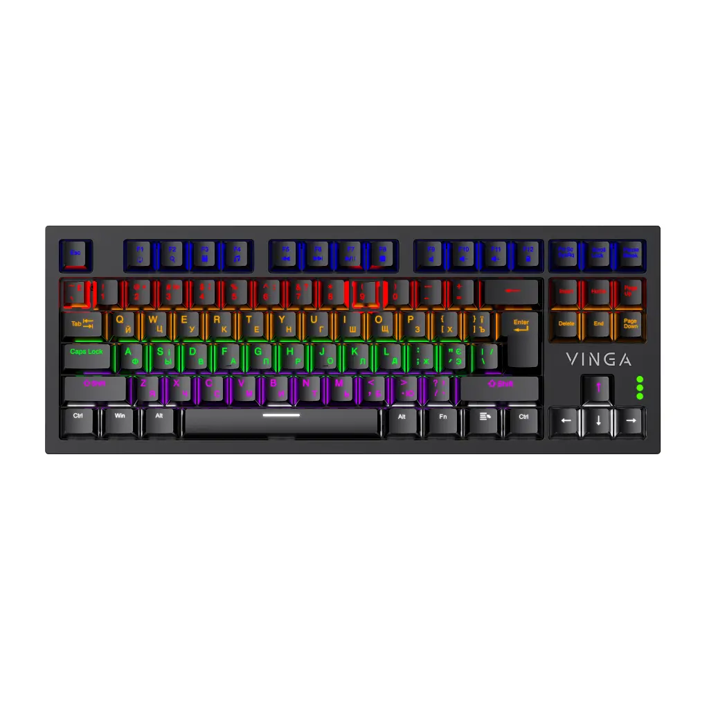 Клавіатура Vinga KBGM-110 87 key LED Blue Switch USB Black (KBGM-110 Black) - фото 3