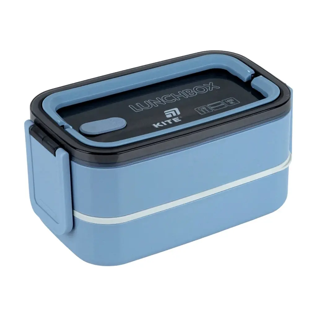 Ланч-бокс Kite подвійний з наповненням 1400 мл синій (K26-183-3)