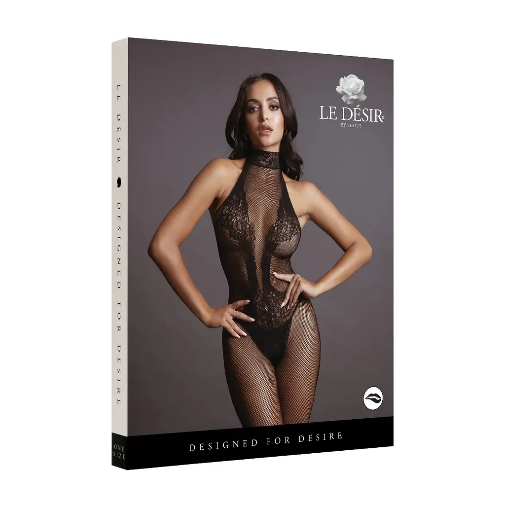 Бодистокінг Le Désir Fishnet and Lace, One Size (чорний) - фото 5