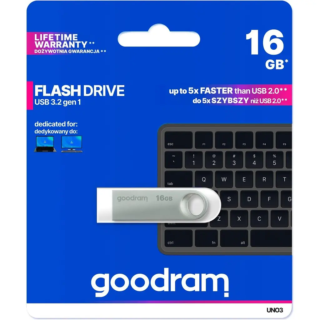 Флеш пам'ять 16GB UNO3 SILVER Metal 60R/20W USB 3. 2 Gen 1 UNO3-0160S0R11 - фото 2