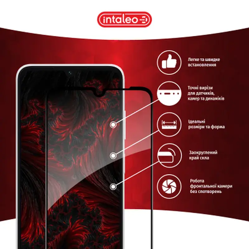 Скло захисне Intaleo Full Glue Samsung A05 Black (1283126578328) - фото 3