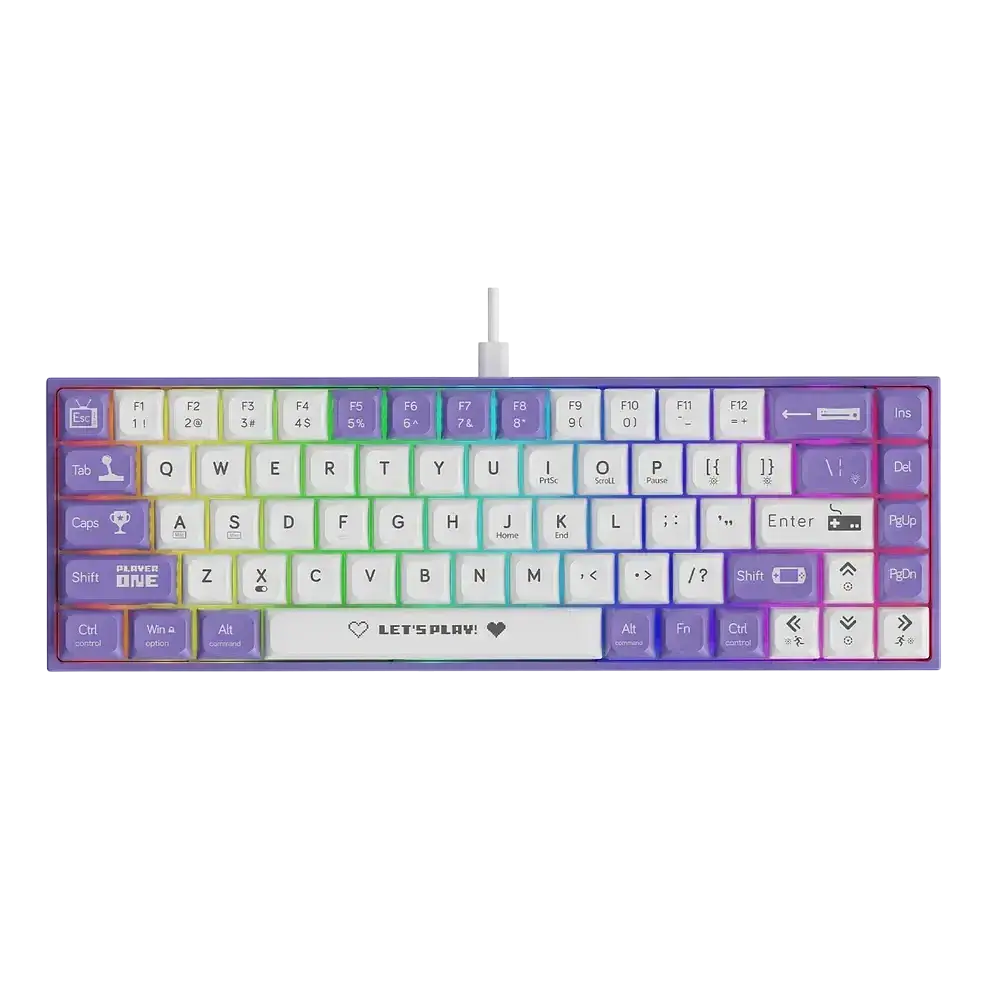 Механическая проводная клавиатура AJAZZ AK680 / Hot-Swap / Red Switch / Purple - фото 2