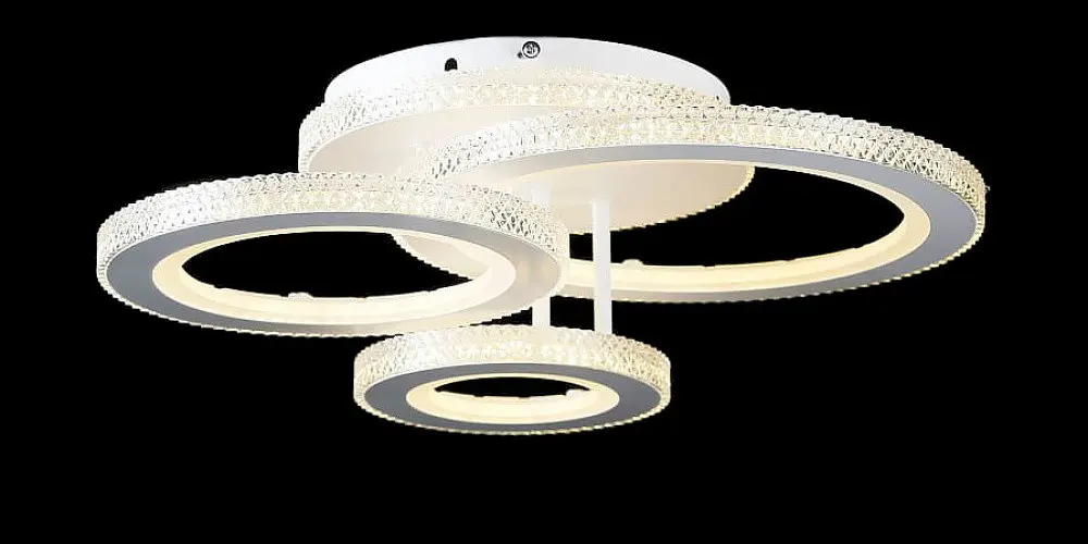 Витончена LED-люстра для спальні LT8012/1+1 LED (WT) - білий, 200 Вт, діаметр 47 см, від 10 до 18 м2 - фото 4