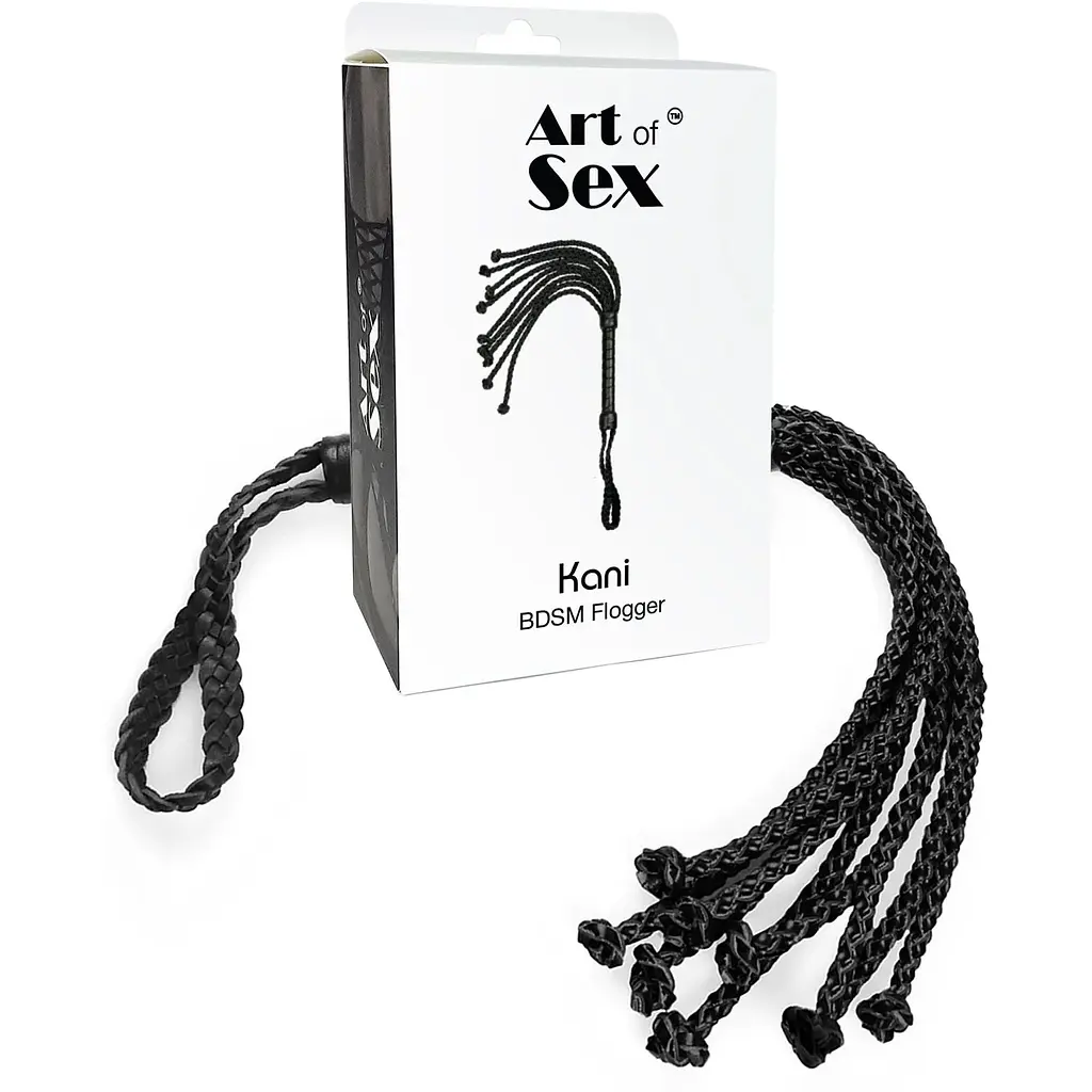 Ажурный кнут Кошка из экокожи Art of Sex - Kani, цвет черный - фото 3
