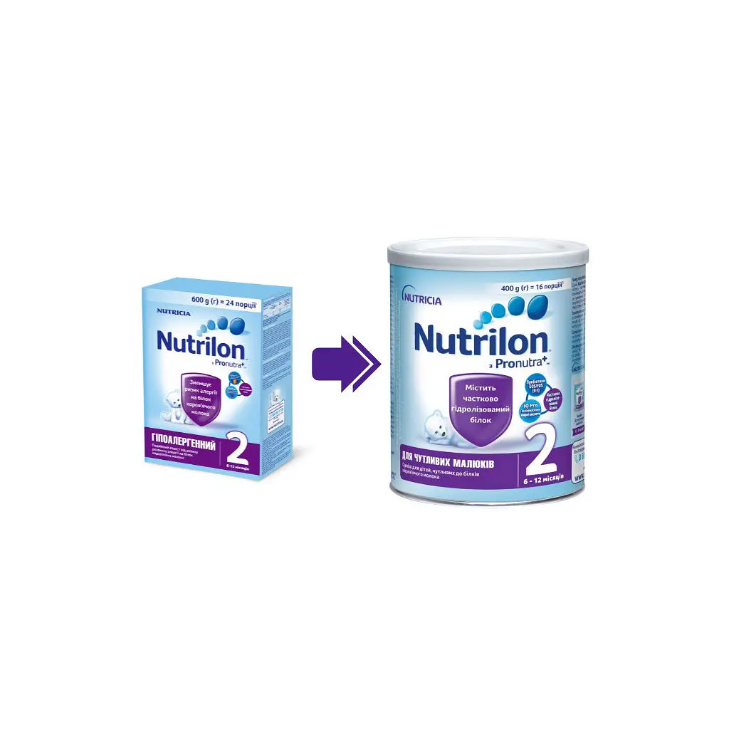 Дитяча суміш Nutrilon 2 Нутрілон для чутливих малюків 400 г (8718117612796) - фото 2