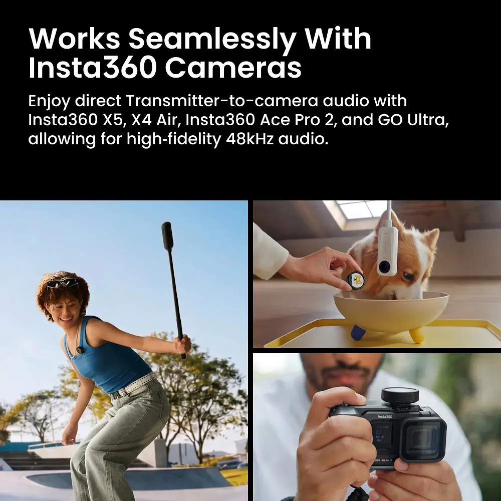 Бездротова мікрофонна система Insta360 Mic Pro (2TX+1RX) - фото 10