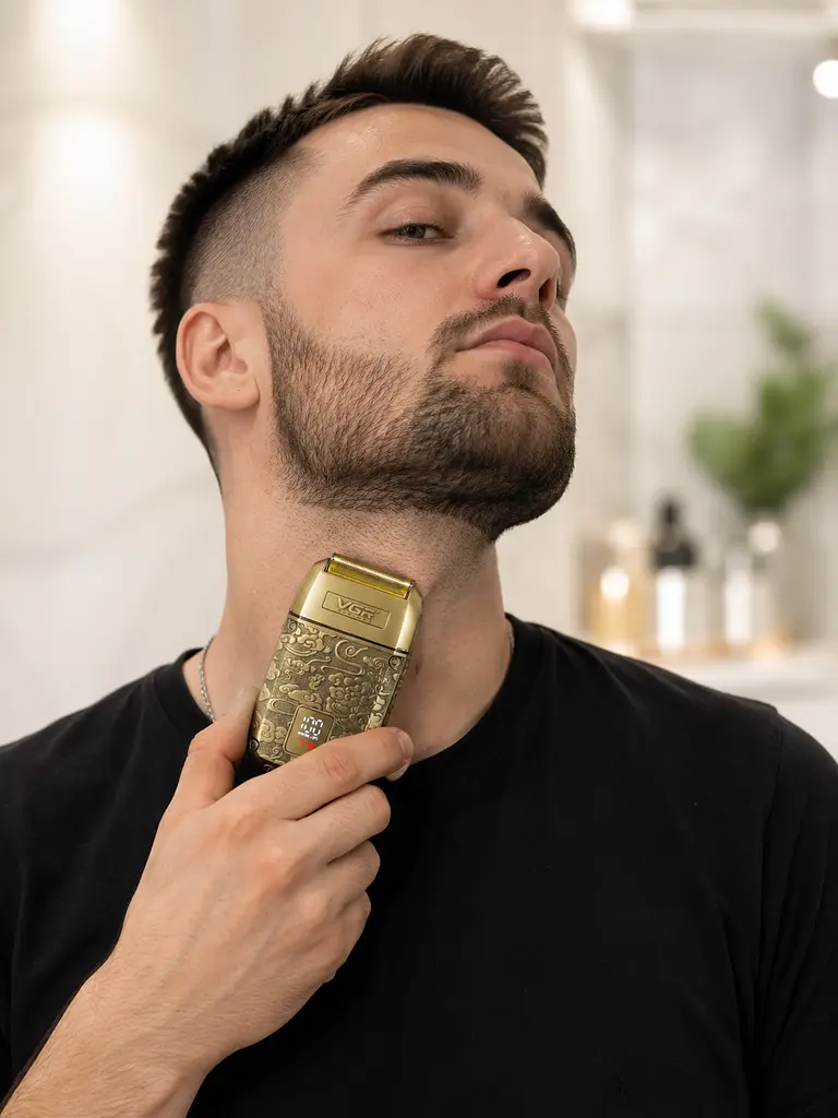 Бритва VGR V 336 Gold / Шейвер акумуляторна з потрійним лезом / Електробритва 8500 об/хв - фото 2