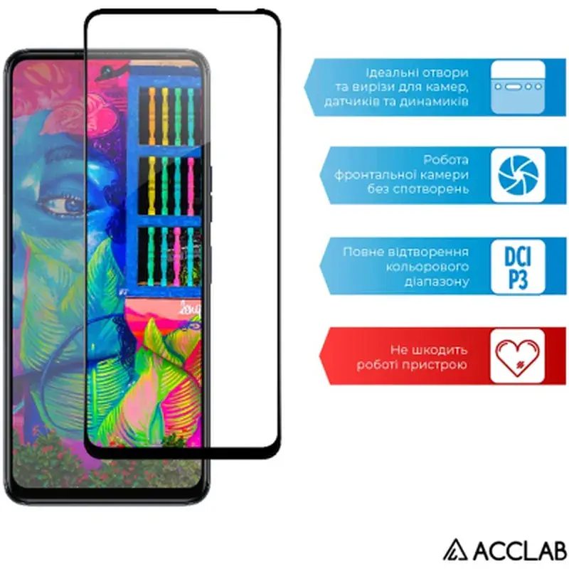 Скло захисне ACCLAB Full Glue Tecno Camon 18 (1283126529115) - фото 5