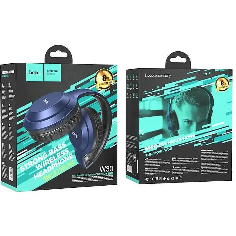 Навушники Bluetooth Hoco Fun move BT headphones W30 червоні - фото 2