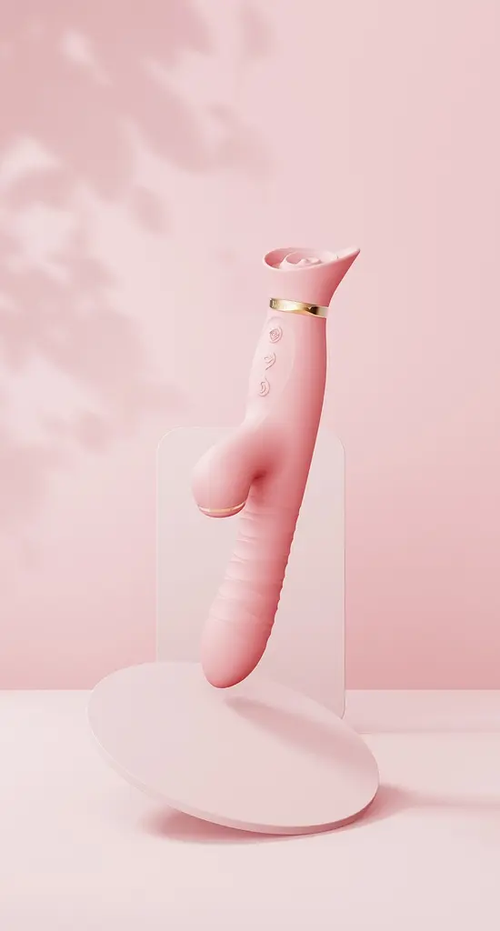 Вибратор-кролик Zalo Rose Rabbit Thruster 25 см светло-розовый - фото 10