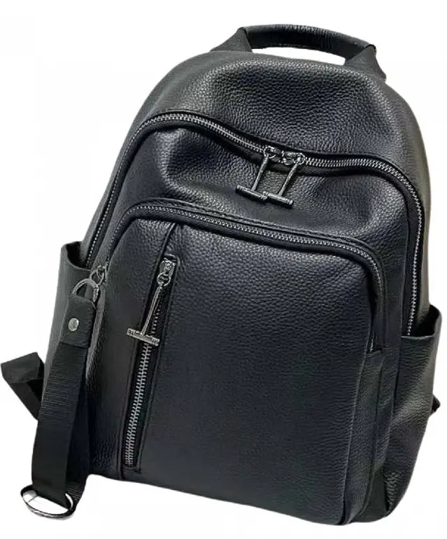 Рюкзак міський Olivia Leather з натуральної шкіри 8 л 25х30 см Чорний - фото 2