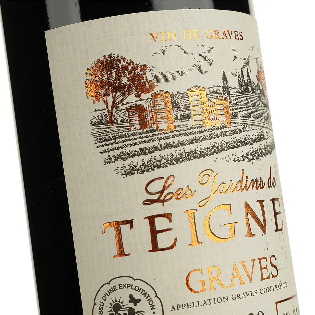 Вино Les Jardins des Teigney 2020 AOP Graves красное сухое 0.75 л  - фото 3