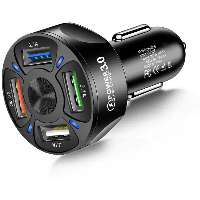 Автомобильное зарядное устройство DK Qualcomm 4USB Quick Charge 3.0 35W (BK-358) black - фото 10