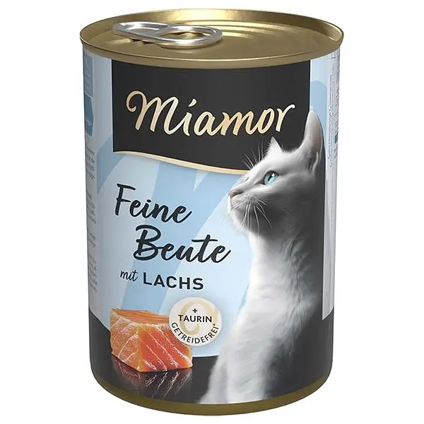 Вологий корм Miamor Feine Beute mit Lachs беззерновий повнораціонний Міамор корм для котів, Лосось 400 г (74464)