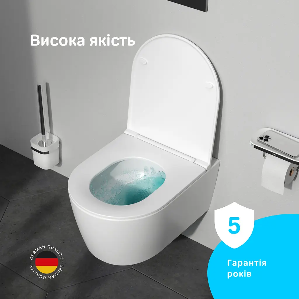 Унітаз підвісний AM.PM Func AquaSpin Rimless з сидінням Soft Close дюропласт white CFA1902SC - фото 3