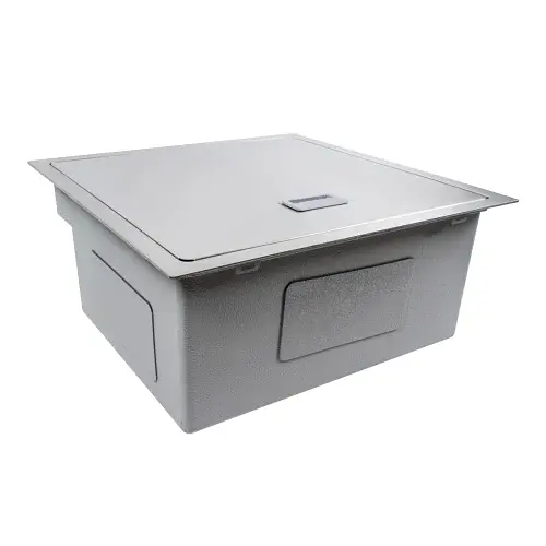 Кухонна мийка Platinum Handmade TZ одночашева зі змішувачем квадратна з нержавіючої сталі 50x50x20 см - фото 9