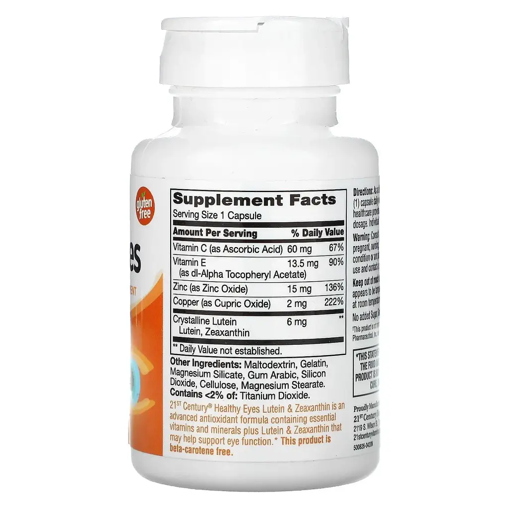 Лютеин и зеаксантин 21st Century Health Care Lutein & Zeaxanthin 60 капсул - фото 2