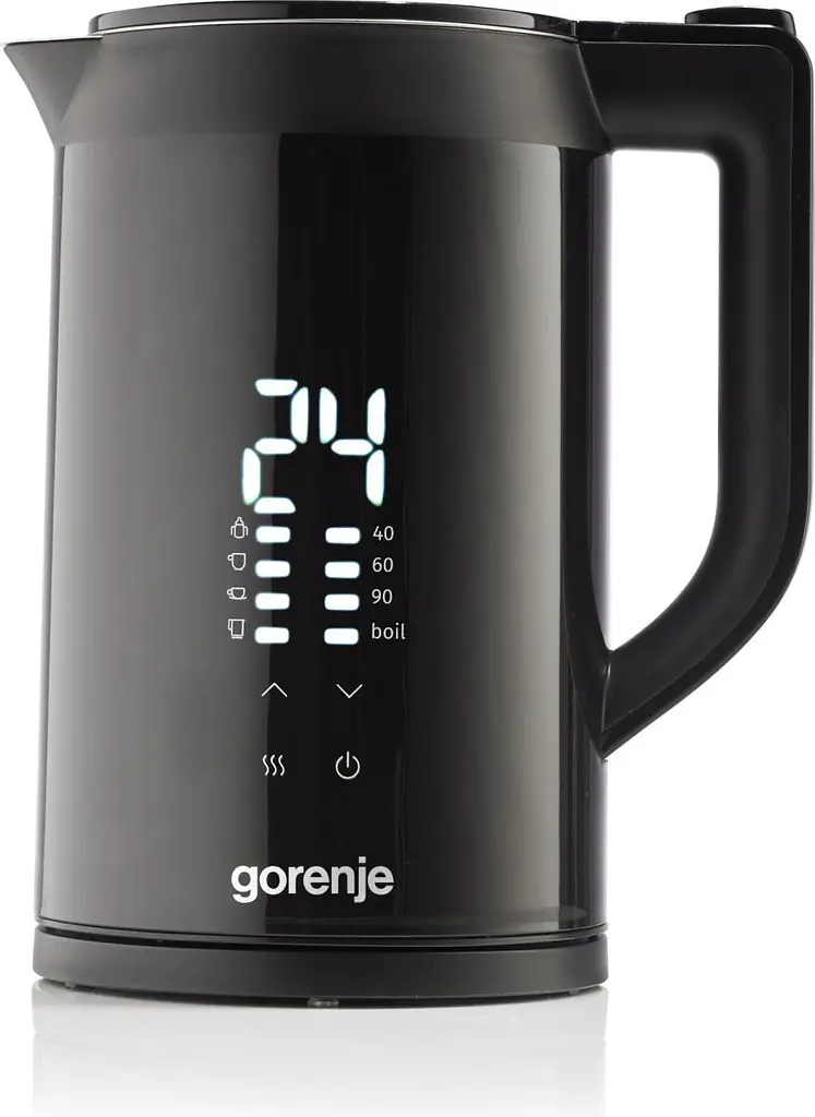 Gorenje Электрочайник 1.7л, двойные стенки, LED дисплей, Strix контроль, черный - фото 3
