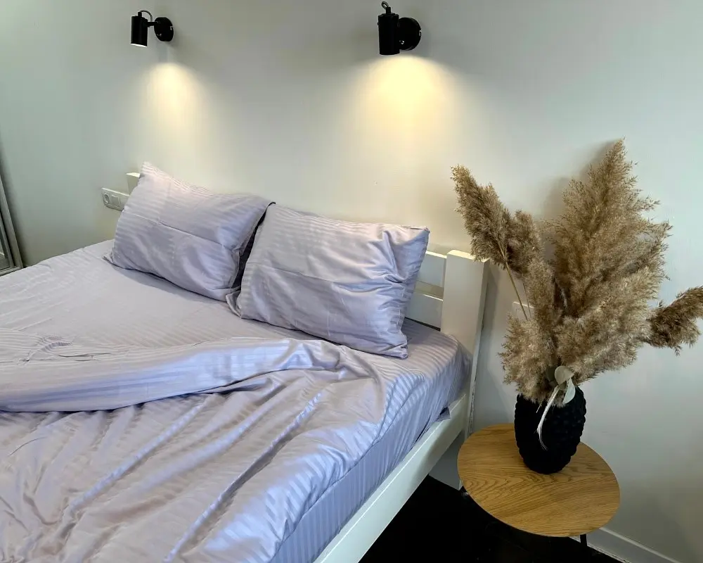 Постільна білизна LARA сатин-страйп LUX lavander d13181е євро - фото 2