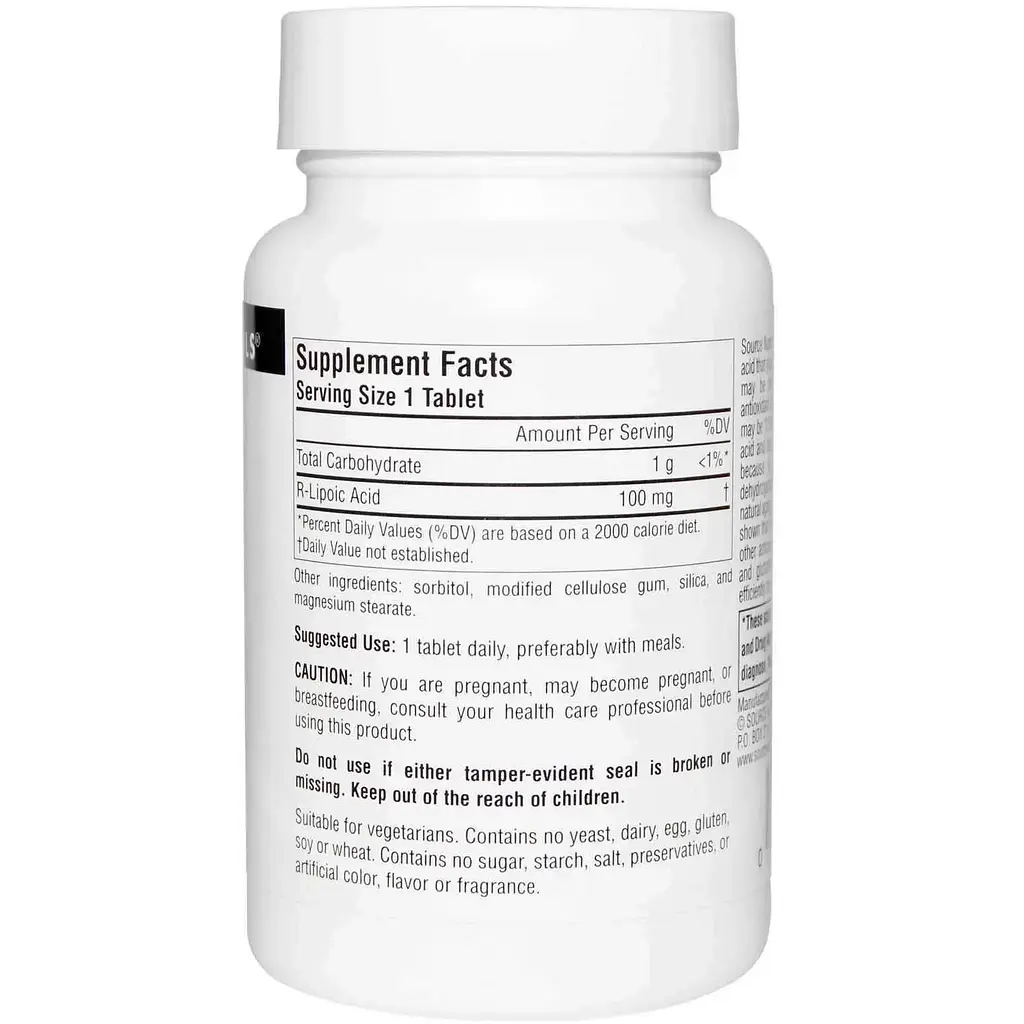 R липоевая кислота Source Naturals R-Lipoic Acid 100 мг 60 таблеток - фото 2