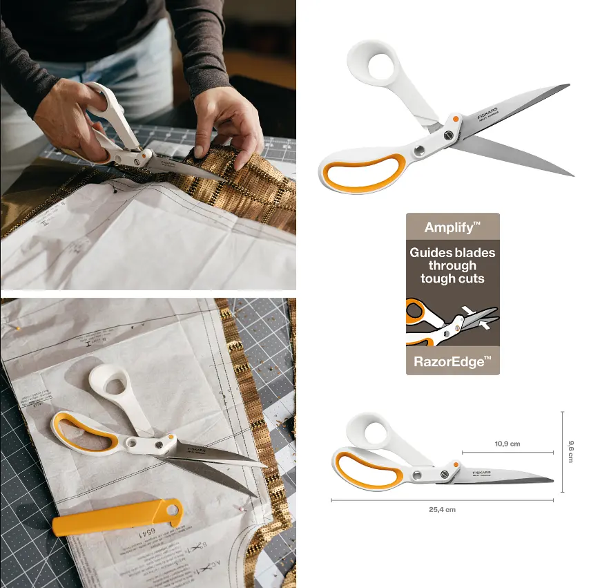 Кравецькі ножиці Fiskars Amplify для розкрою 26 см 1005225 - фото 2