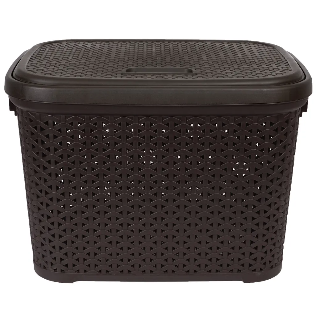 Кошик Diomedea з кришкою 44.5x33.6x31 см 30 л коричневий (К14-534)  - фото 2