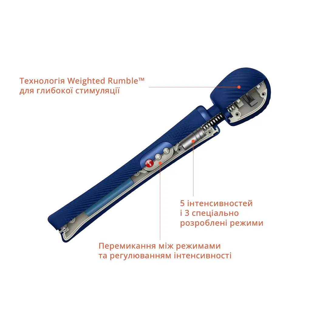 Вібромасажер Fun Factory VIM Vibrating Wand midnight blue, суперпотужний та легкий, до 6 годин роботи - фото 5