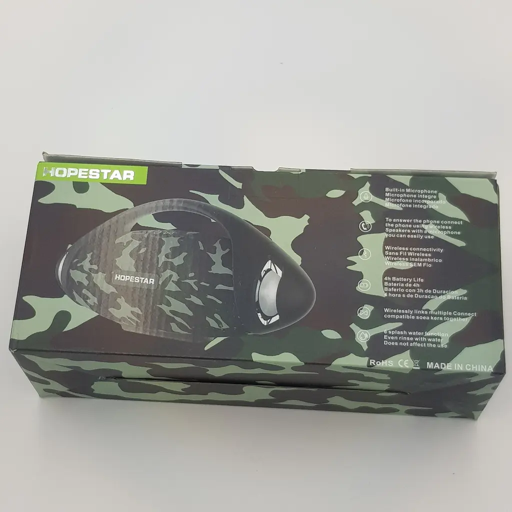 Бездротова акумуляторна колонка Bluetooth акустика FM MP3 AUX USB Hopestar H37 камуфляжна - фото 4