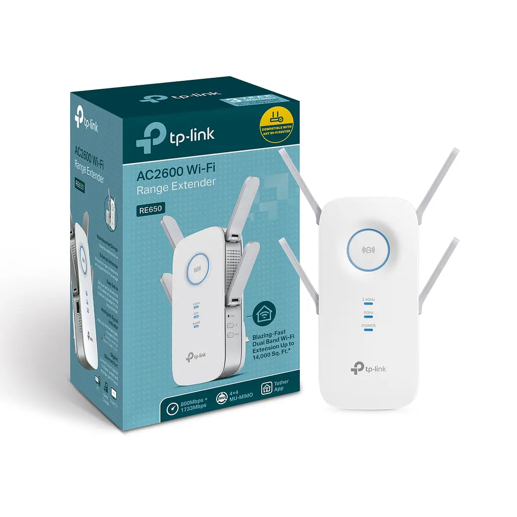 TP-Link Повторитель Wi-Fi сигнала RE650 AC2600 1хGE LAN MU-MIMO ext. ant x4 - фото 4