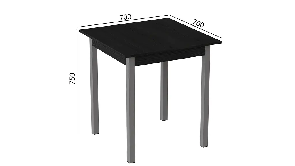 Стіл кухонний Ferrum-decor Дієго 75x70x70 Сірий ДСП Сосна Кембра 16мм (FRD-105708) - фото 3