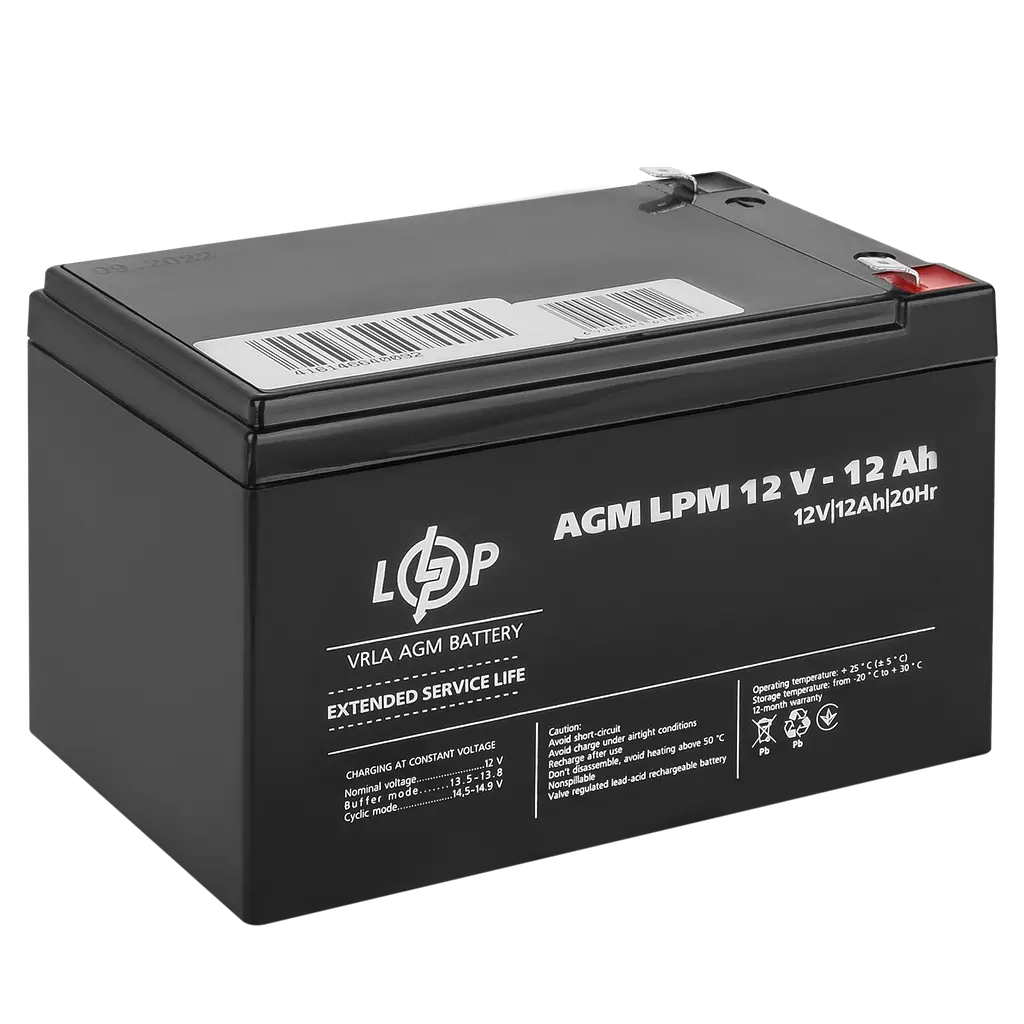 Акумулятор AGM LPM 12V - 12 Ah - фото 3