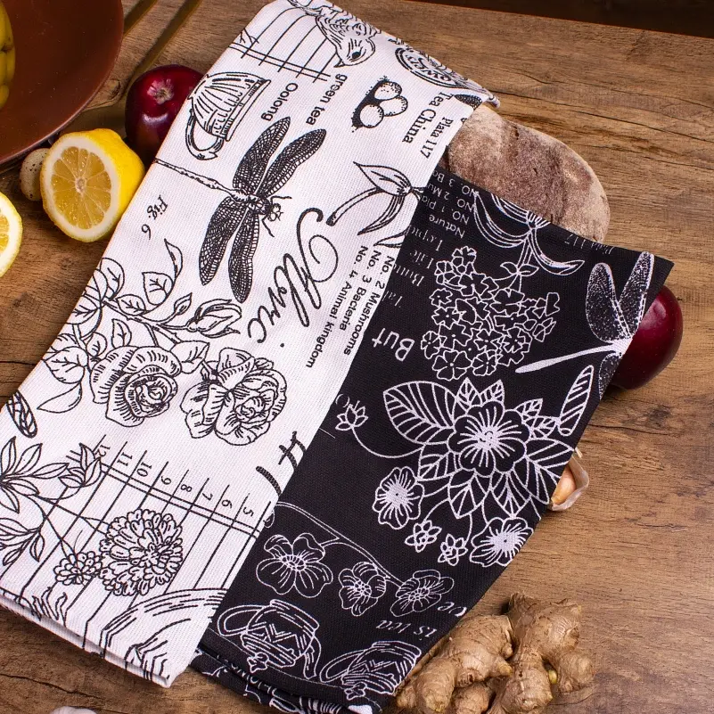 Набор полотенец MirSon №636 Black and white story 60х45 см 2 шт. (2200006740735) - фото 3