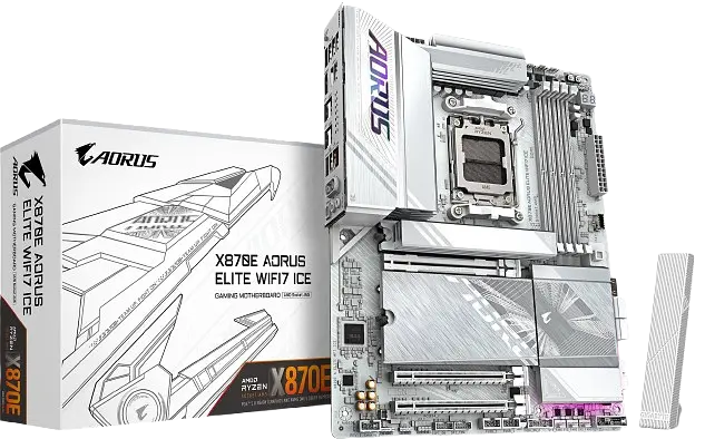 Материнська плата Gigabyte X870E Aorus Elite WiFi7 Ice Socket AM5 (X870E A ELITE WF7 ICE) - фото 4