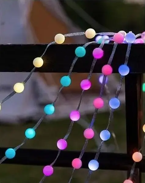 Умная светодиодная музыкальная гирлянда 100LED, 10 м, цветные RGB шарики с USB питанием и дистанционным - фото 5