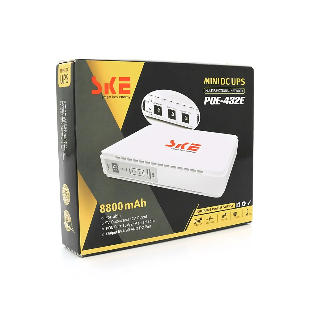 ДБЖ для роутерів / комутаторів / PON/POE-432E, 5/9/12V, 1A, 4x2200MAh, BOX (160*28*105mm) - фото 2