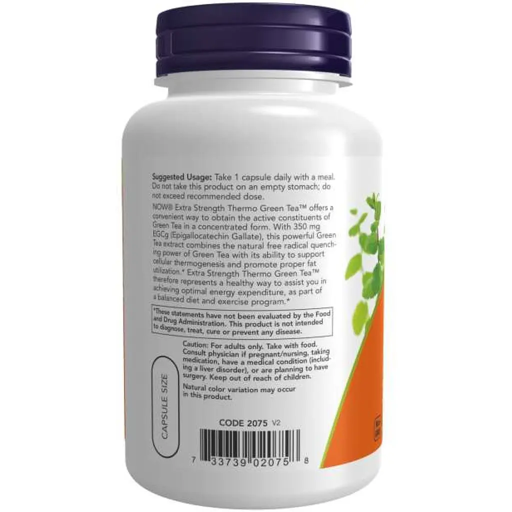 Екстракт зеленого чаю Now Foods Thermo Green Tea 90 капсул - фото 3