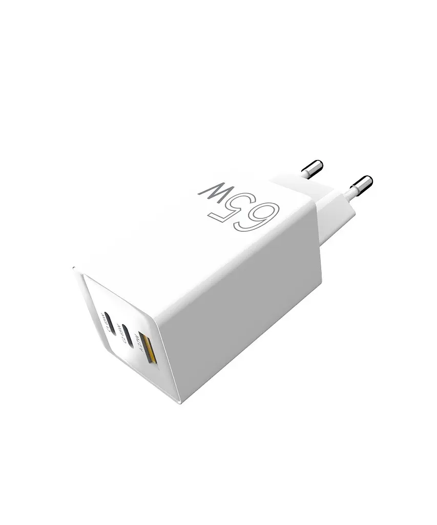 Мережевий зарядний пристрій Sigma mobile X-power 65W GaN, PD, QC (2xUSB-C + 1xUSB-A) Білий (PS65-01) - фото 6