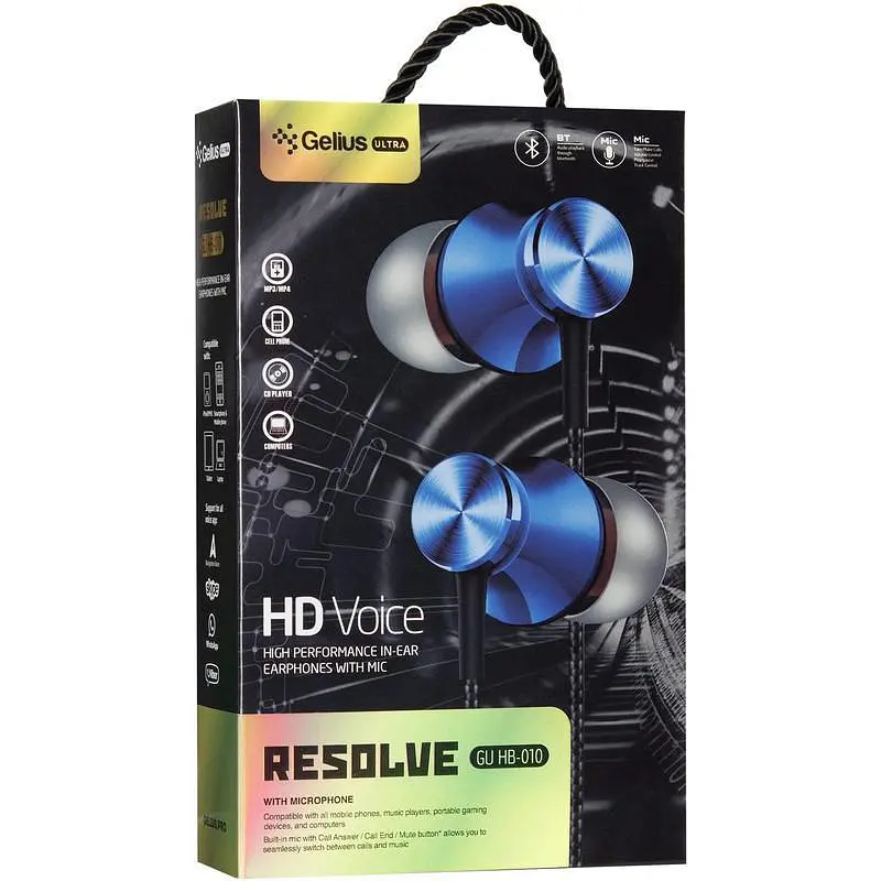 Навушники Stereo Bluetooth Headset Gelius Ultra Resolve GU-HB-010U Blue - фото 5