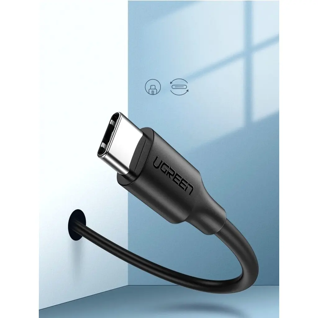 Дата кабель USB 2.0 AM to Type-C 3.0m 3.0A 18W US287 Black Ugreen (60826) - фото 4