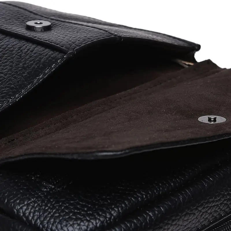 Чоловіча сумка Borsa Leather K18154 27x22x7 см Чорний (14783) - фото 7
