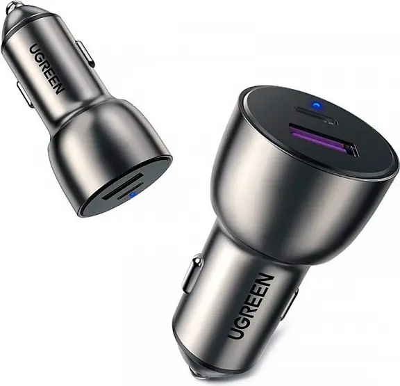 Автомобільний зарядний пристрій Ugreen CD213 QC 3.0 Dual USB-A + USB-C 36W Gray [60980] [99309] - фото 3