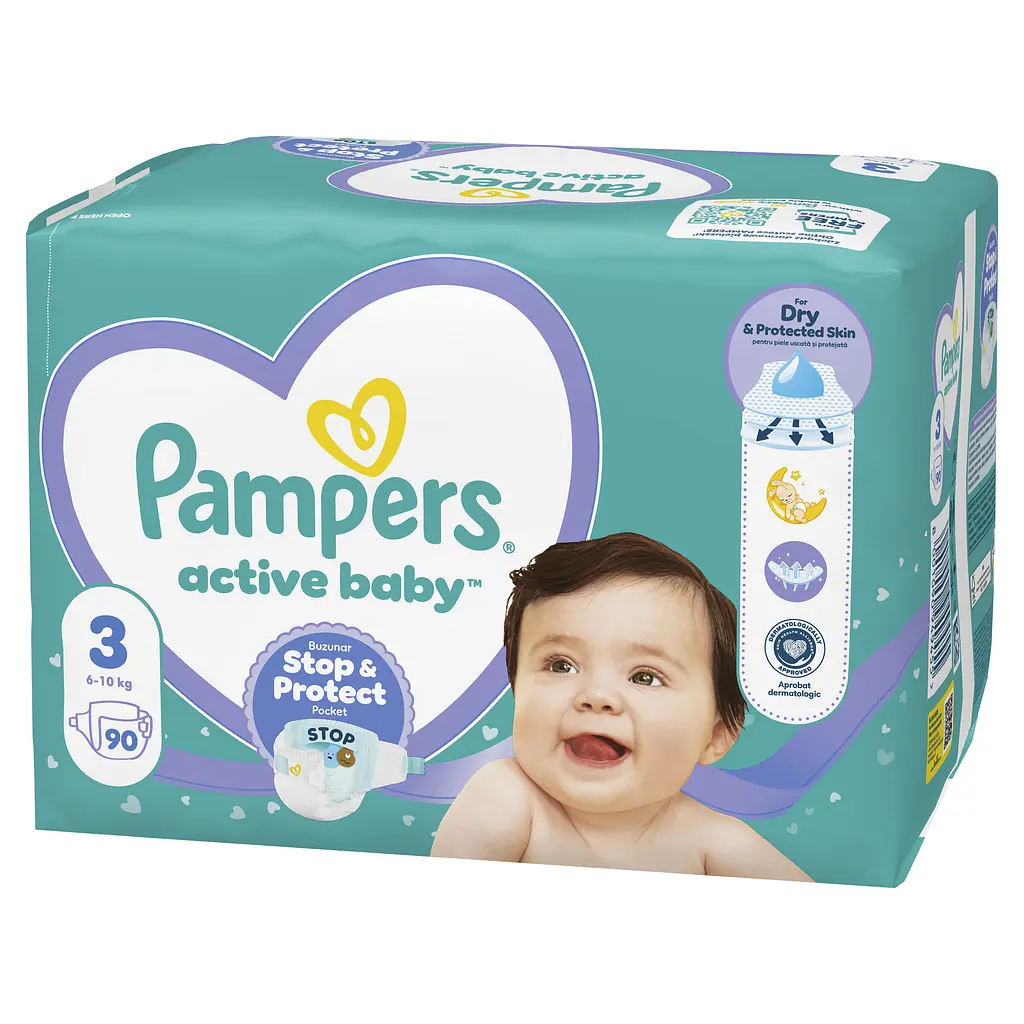 Підгузки Pampers Active Baby Розмір 3 (6-10 кг) 90 шт. - фото 3