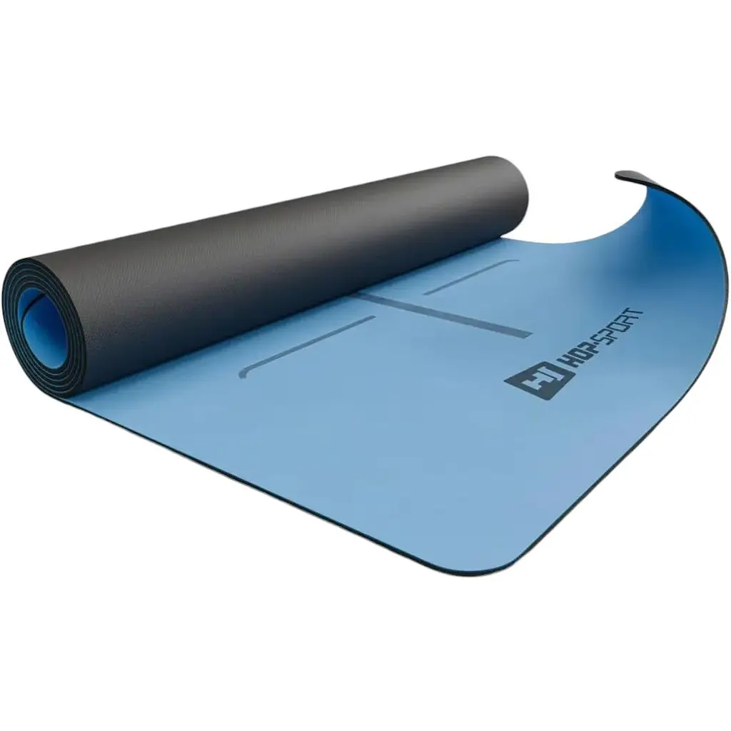 Фитнес-коврик для йоги Hop-Sport PU HS-P005GM 183x68 см темно-синий - фото 5