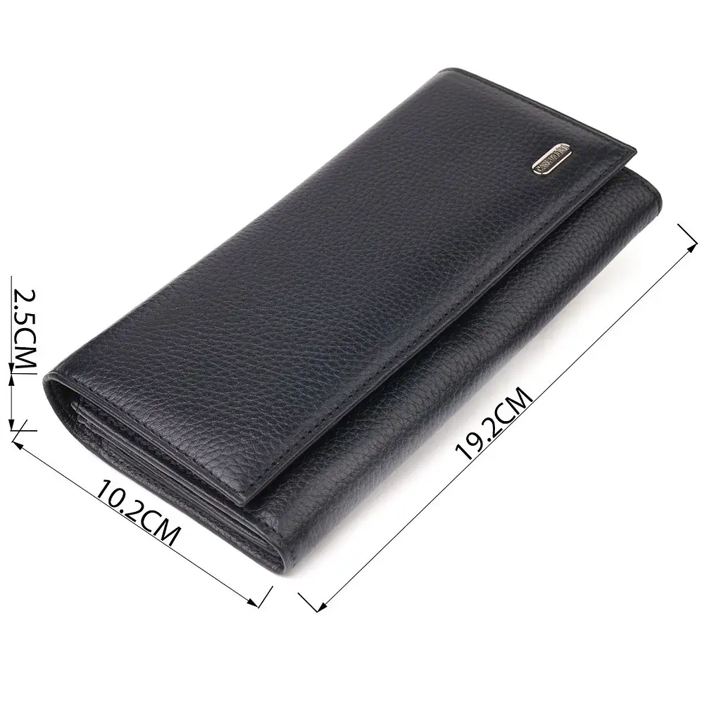 Класичне жіноче портмоне з монетницею з натуральної шкіри Canpellini 21529 чорне - фото 6