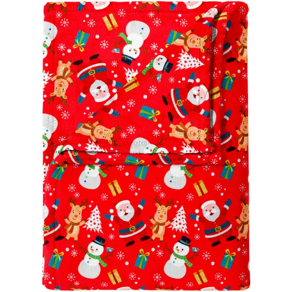 Плед LeLit Новорічний Санта велсофт 200x220 см червоний (le2000000324296) - фото 6