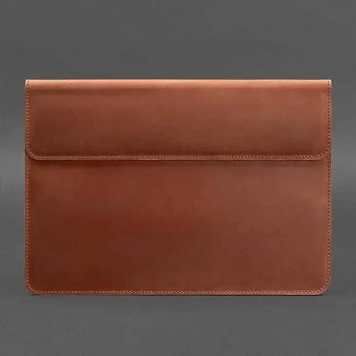 Шкіряний чохол-конверт BlankNote Crazy Horse на магнітах для MacBook 15 дюймів Світло-коричневий - фото 4