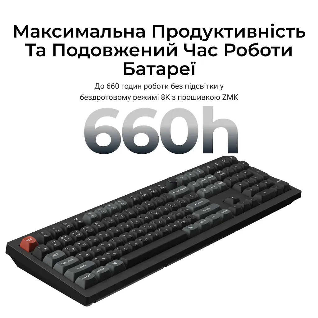 Клавіатура Keychron V6 Ultra Keychron Red Switch RGB UA Black (V6U-D1-UA) - фото 10