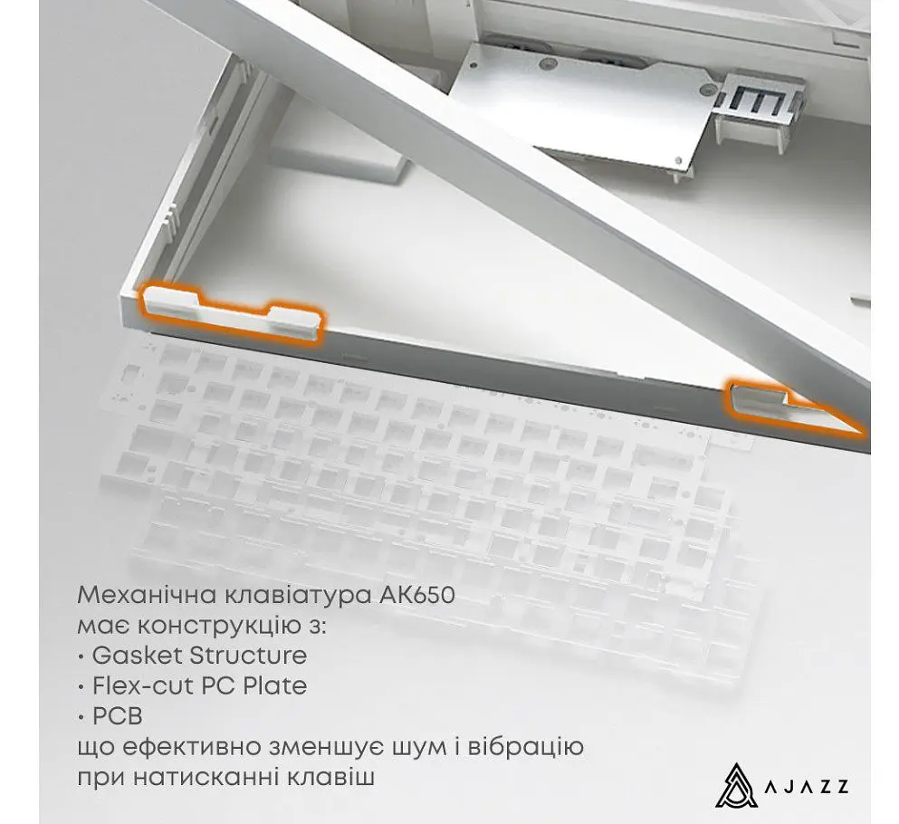 Клавіатура ігрова механічна бездротова Ajazz AK-650B Black RGB Flying Fish Switch Hot-Swap 2.4G/Bluetooth/USB - фото 10