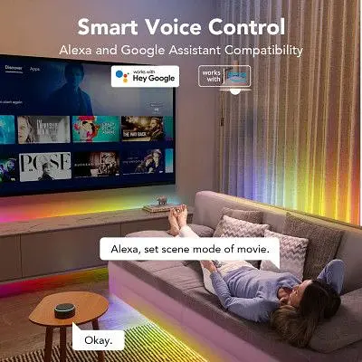 Светодиодная лента Govee RGBIC Basic Wi-Fi + Bluetooth LED Strip Light With Protective Coating 10м Білий (H619C3D1) - фото 9